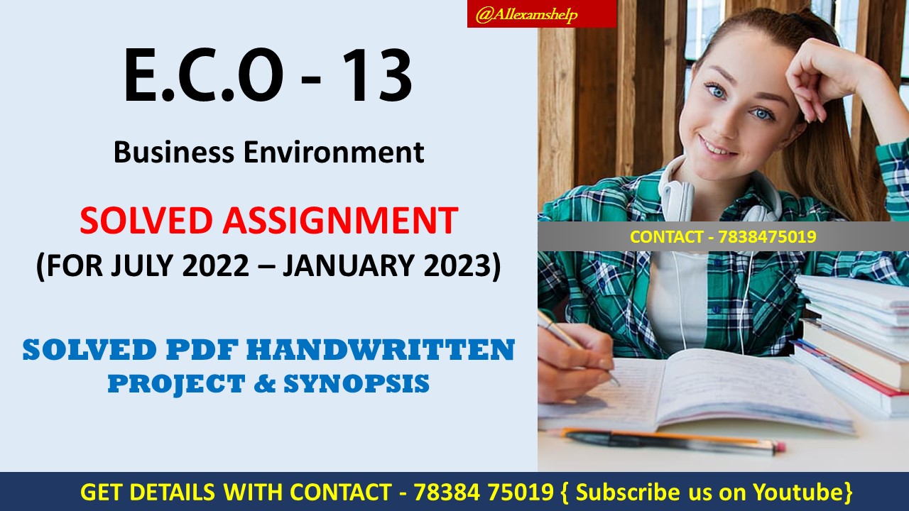 ignou eco 13 solved assignment 2022 23